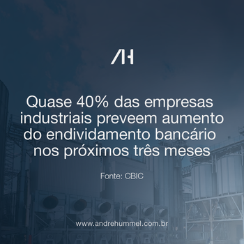 Quase 40% das empresas industriais preveem aumento do endividamento bancário nos próximos três meses